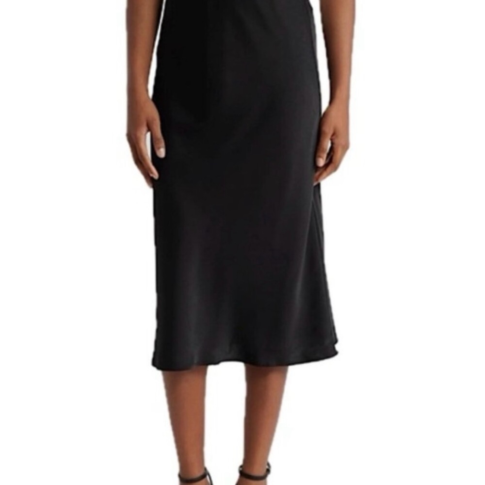 Club Monaco Black Midi Slip Skirt